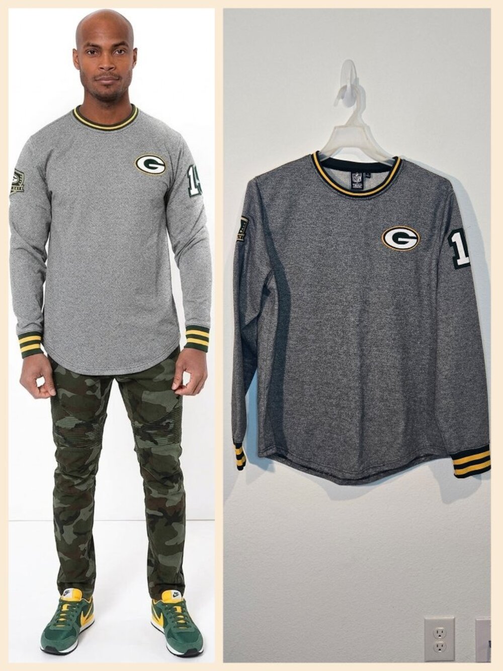 NFL Green Bay crew neck sweatshirt Gray size large